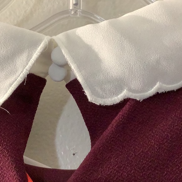 Elle Burgundy and White Dress - Picture 5 of 7